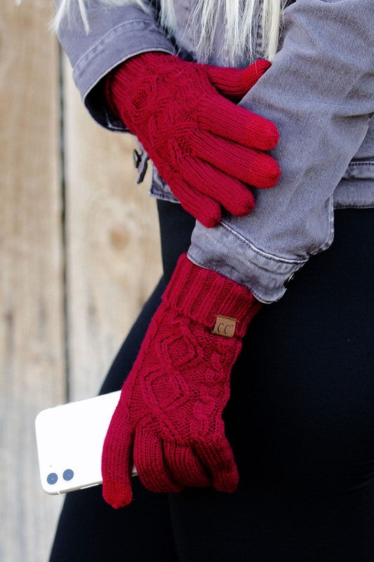 CC Knitted Touch Screen Gloves Fleece Lined