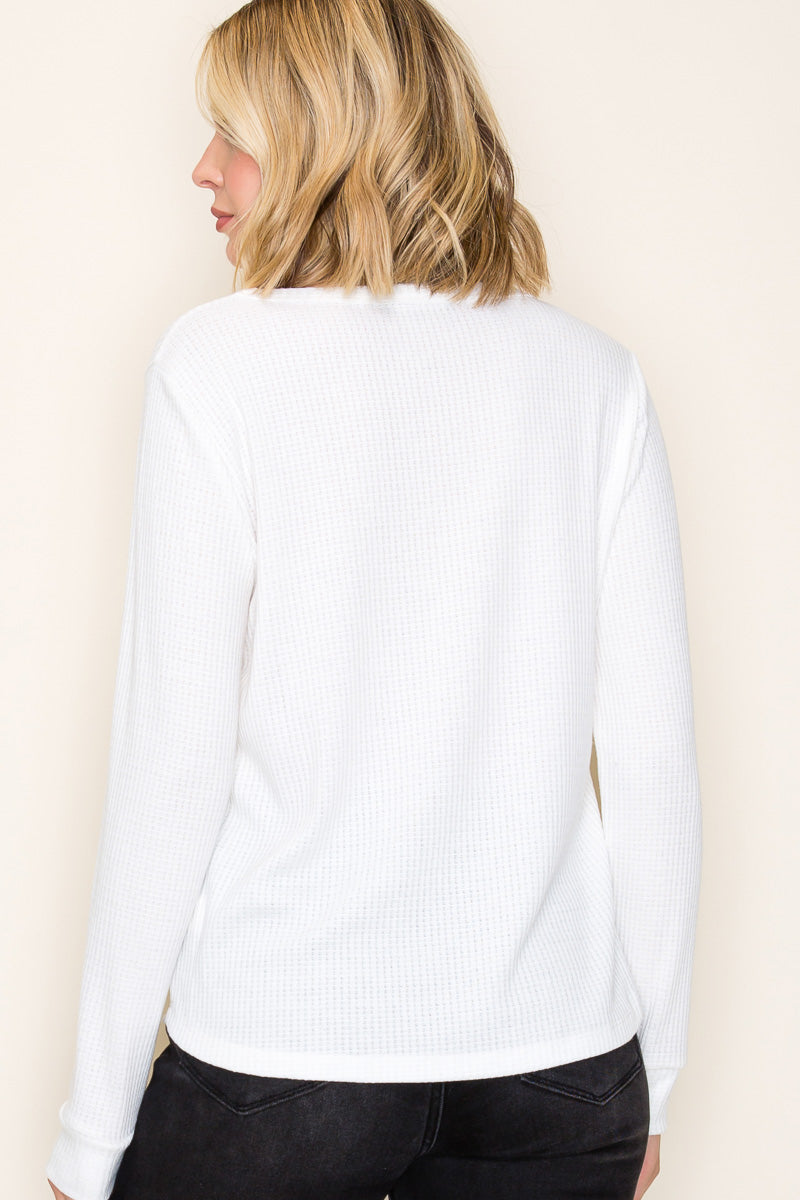 Waffle Pattern Knit Top