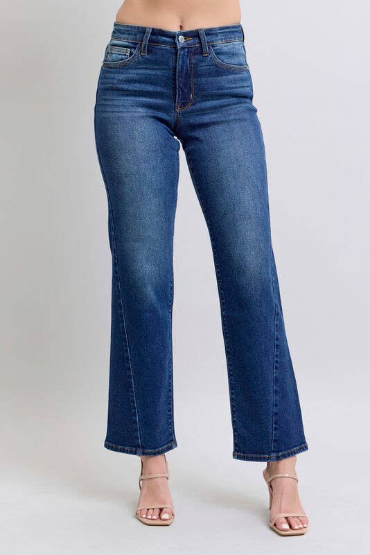 Judy Blue Mid Rise Side Seam Detail Straight Fit