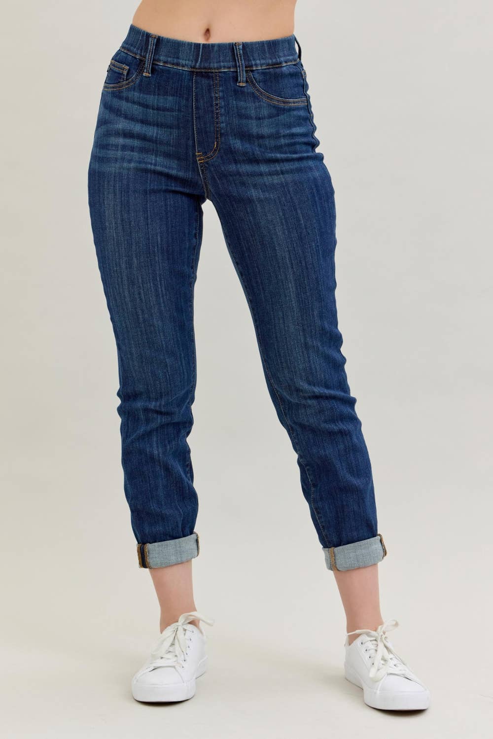 Judy Blue High Waisted Pull-on Double Cuff Slim