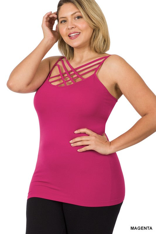 Triple Criss Cross Seamless Cami Top (Plus)