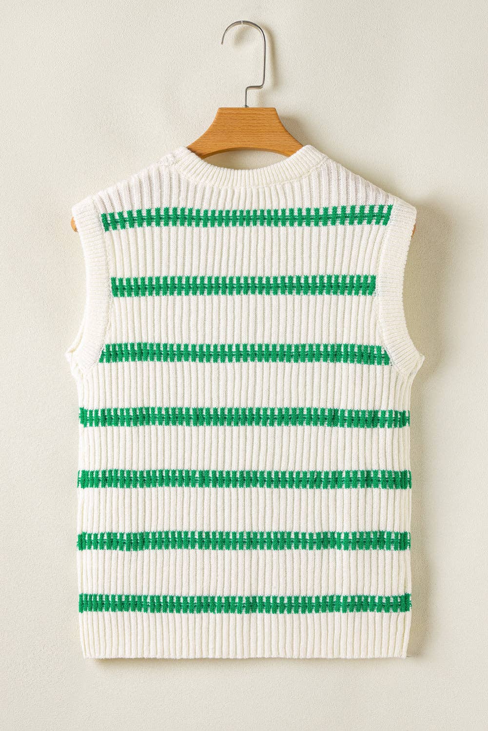 Ivey Striped Round Neck Casual Sweater Vest