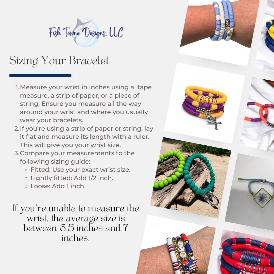 Green and White Game Day Bracelet Stack: Hockey (7 or 8 inch)