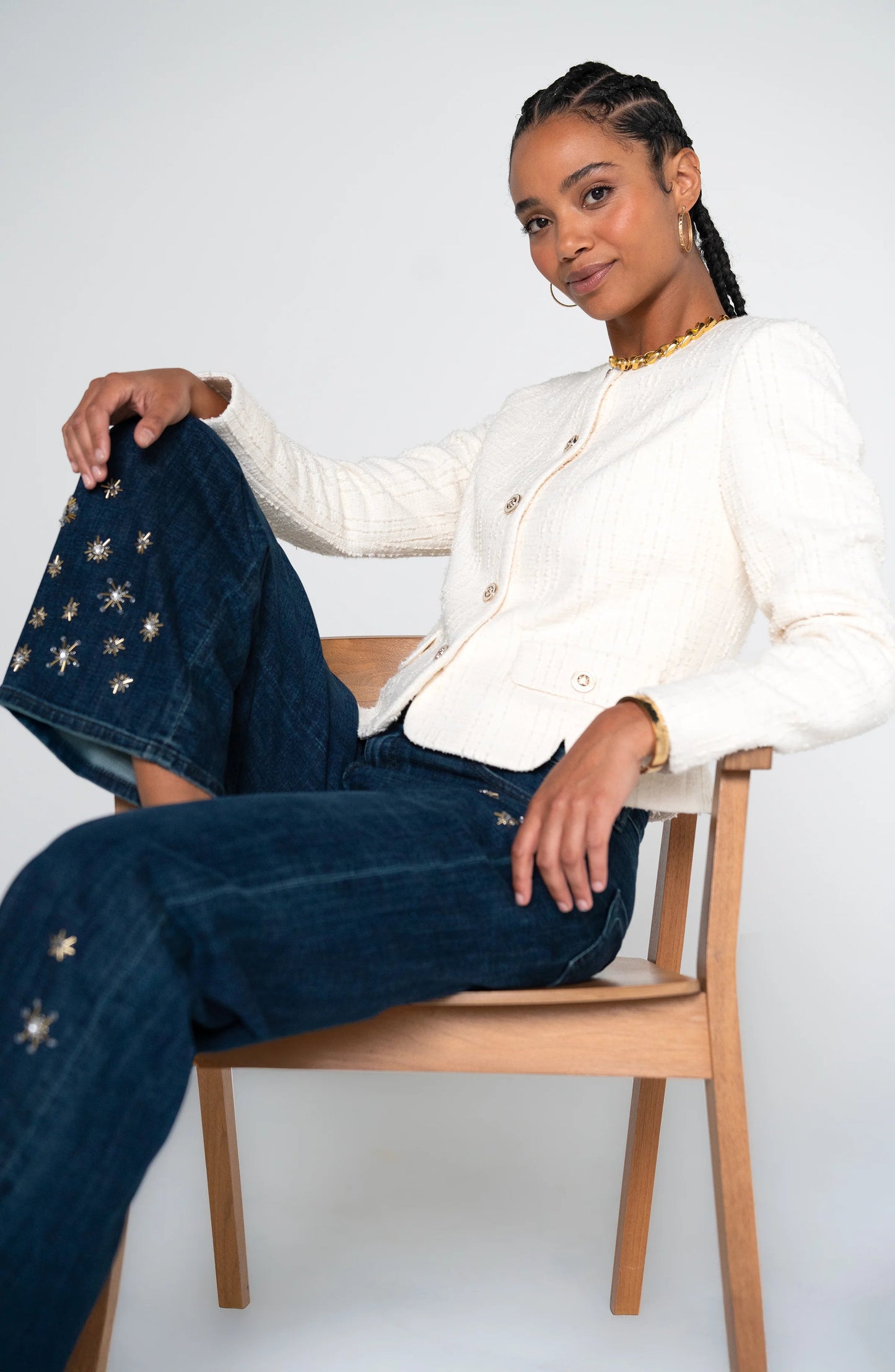 Liverpool Stride Wide Leg Luxe Collection (30" inseam) (Crystal Snowflake)