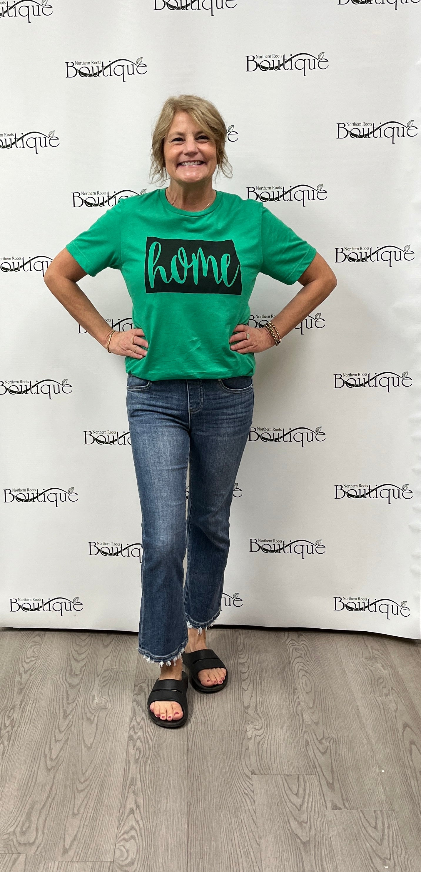 North Dakota Home T-Shirt (Kelly Green)