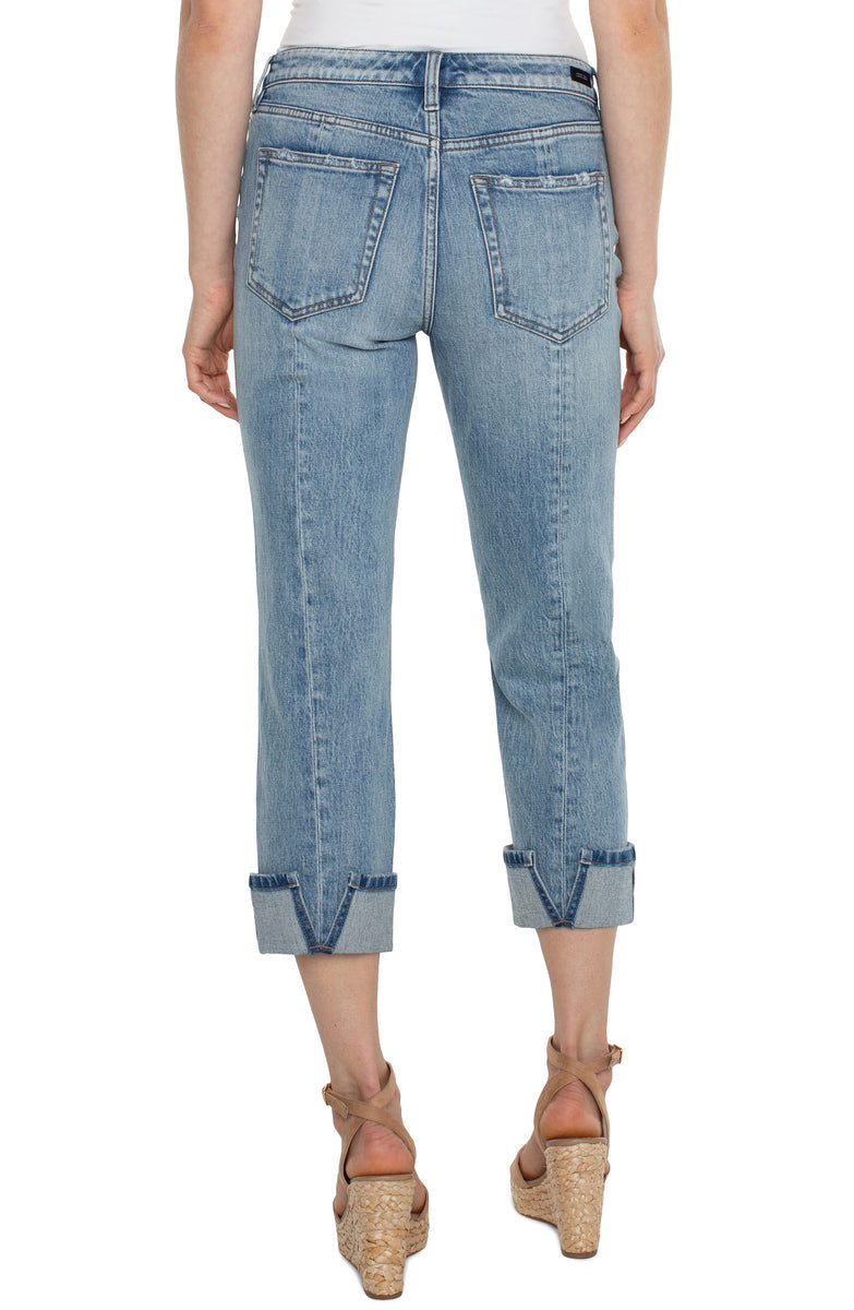 Liverpool Marley Girlfriend Cuffed w/ Back Seam (25"/28" inseam) (Old Coast)
