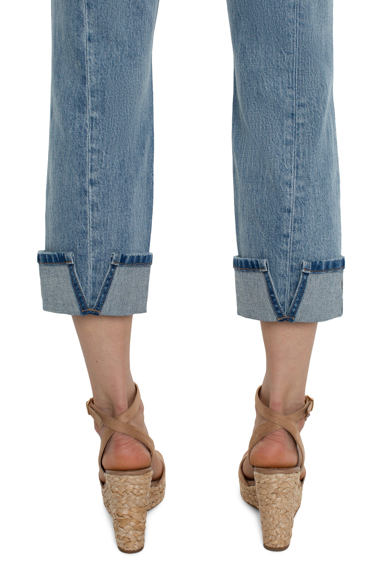 Liverpool Marley Girlfriend Cuffed w/ Back Seam (25"/28" inseam) (Old Coast)