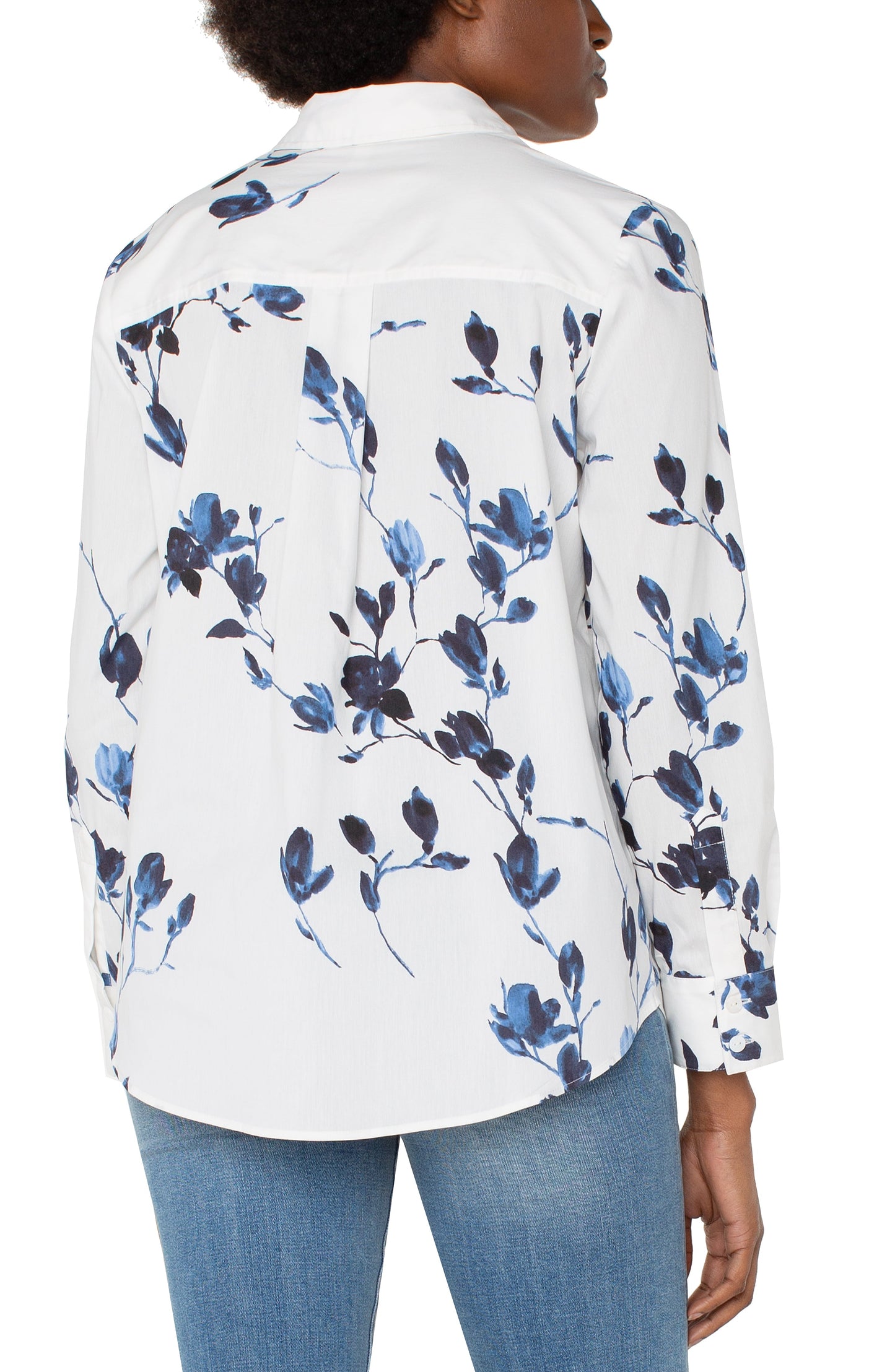 Liverpool Button Front Woven Shirt (Indigo Rose)