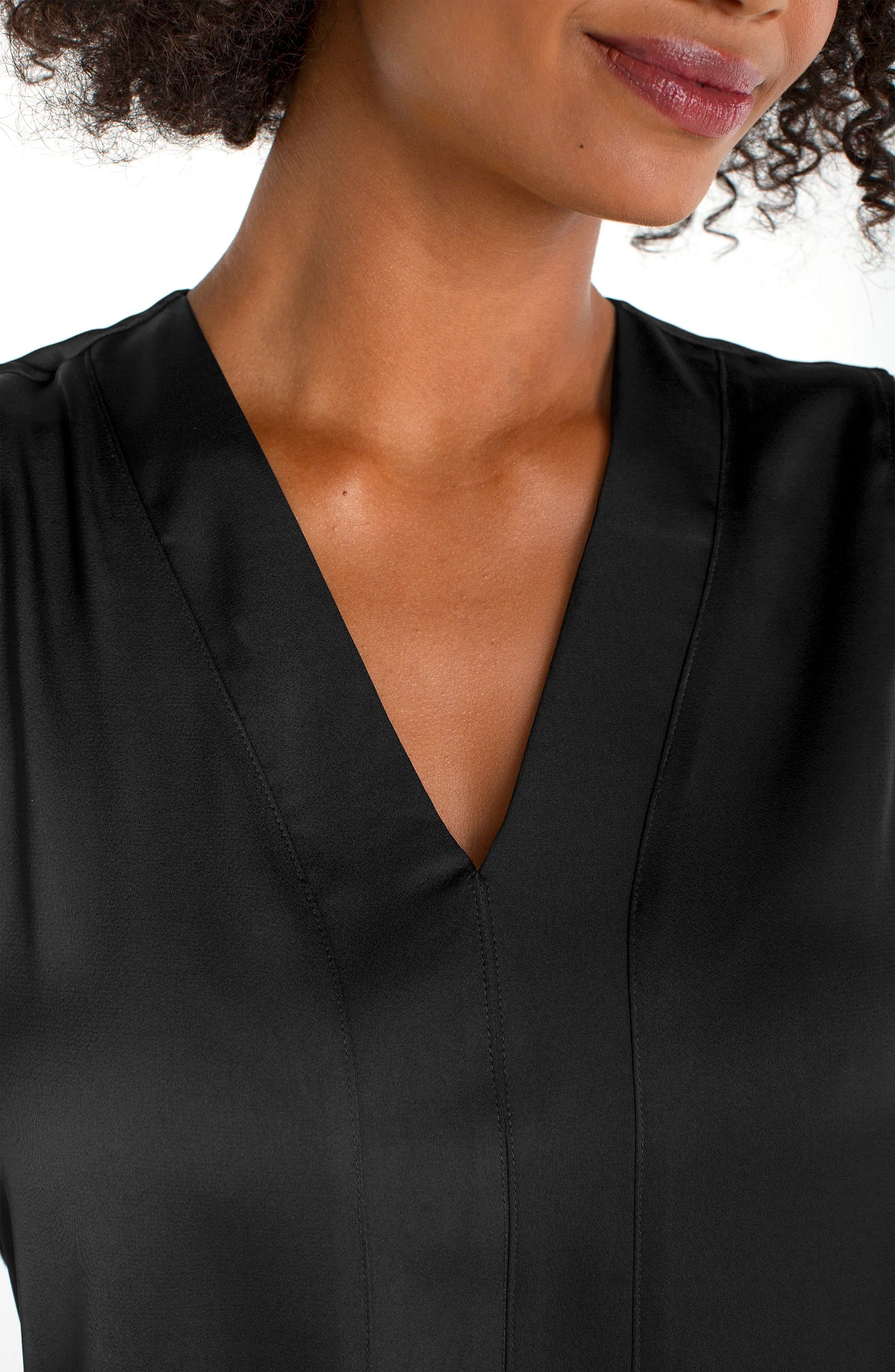 Liverpool Sleeveless Woven-to-Knit Top (Black)