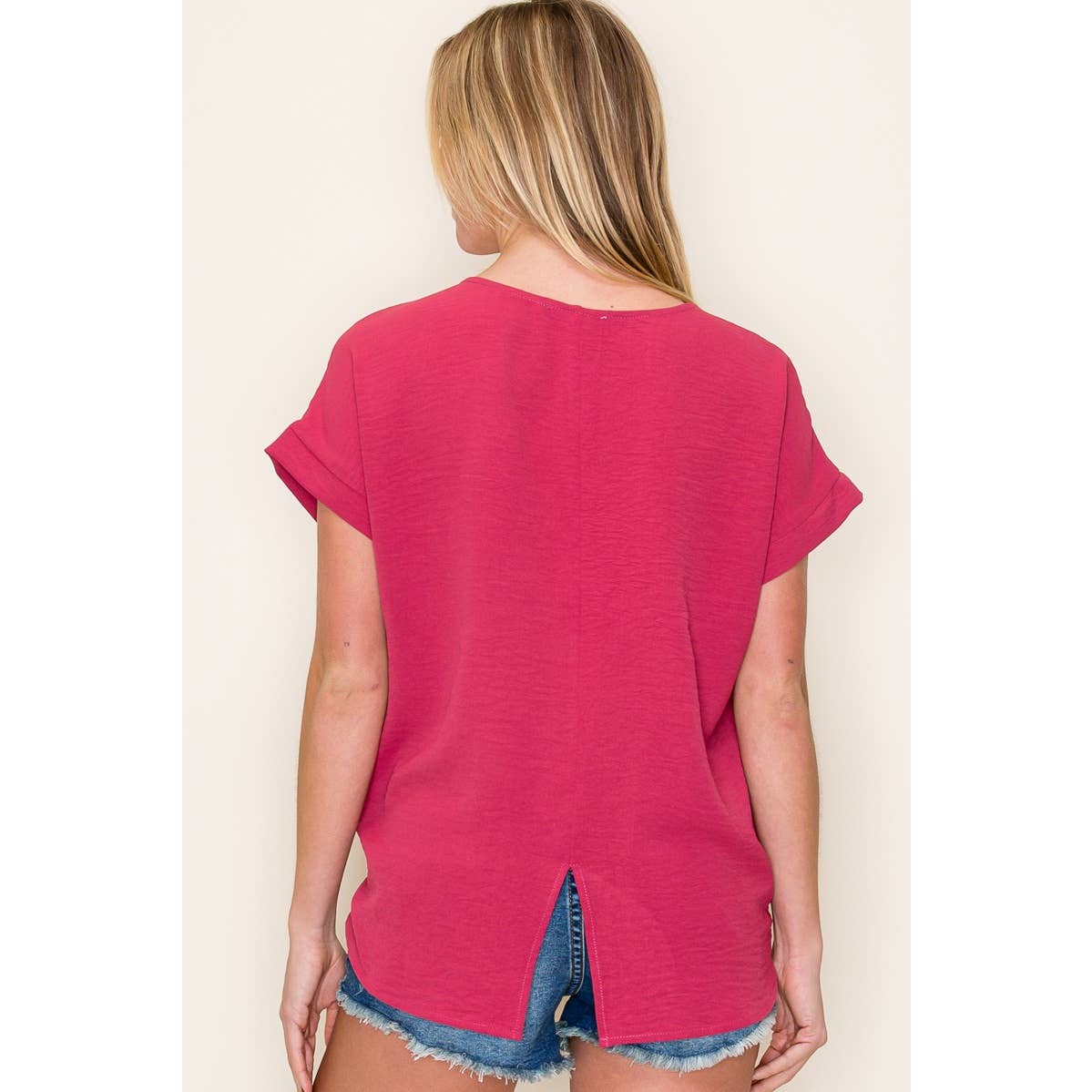 Solid Color Crinkled Top