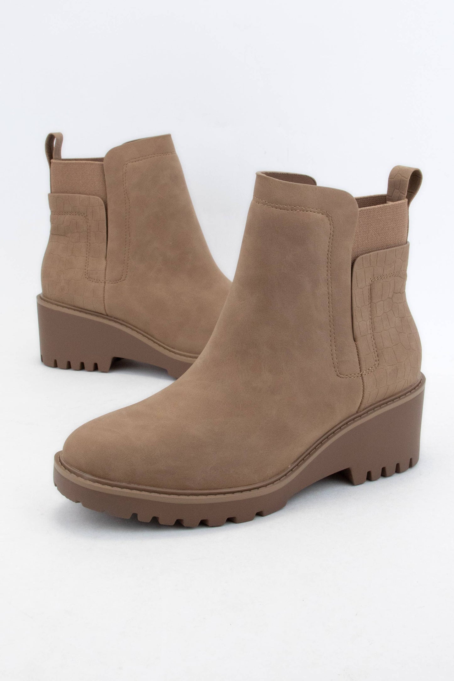 Wedge Heeled Chelsea Ankle Boots