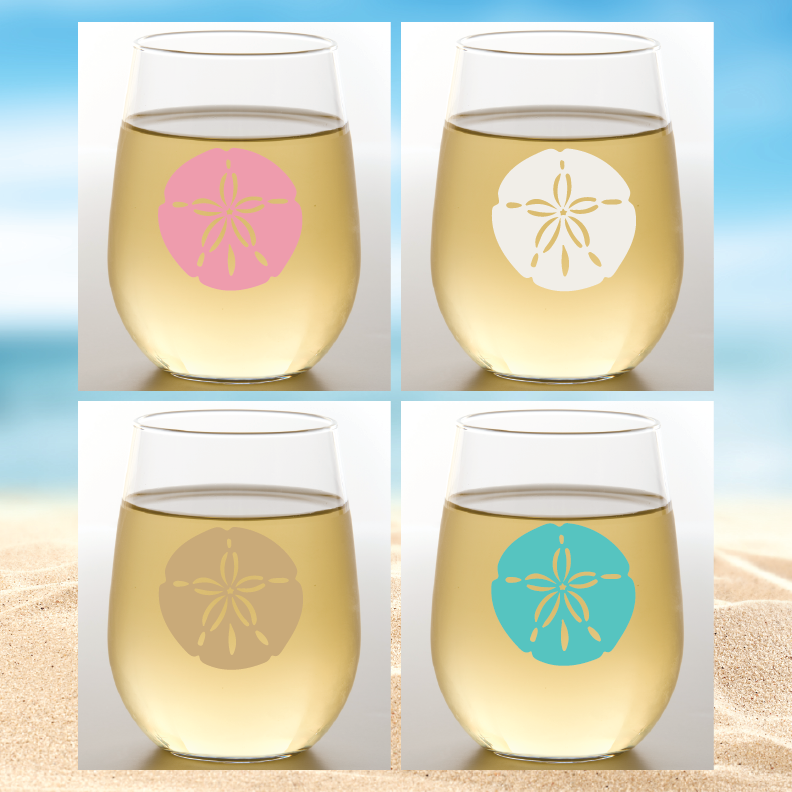 Sand Dollars Unbreakable Tritan Plastic Wine Glasses