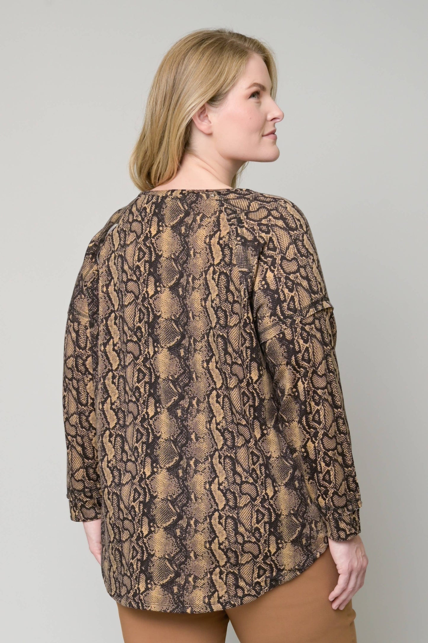 French Terry Printed Top Plus Size