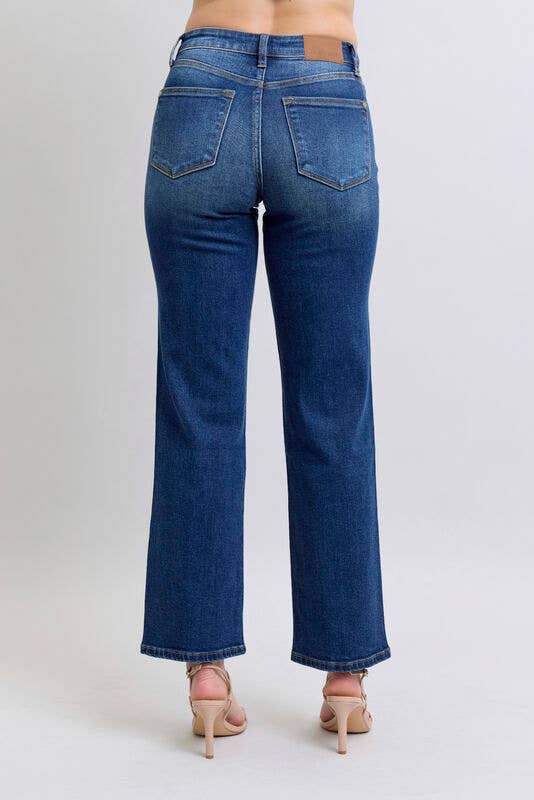 Judy Blue Mid Rise Side Seam Detail Straight Fit