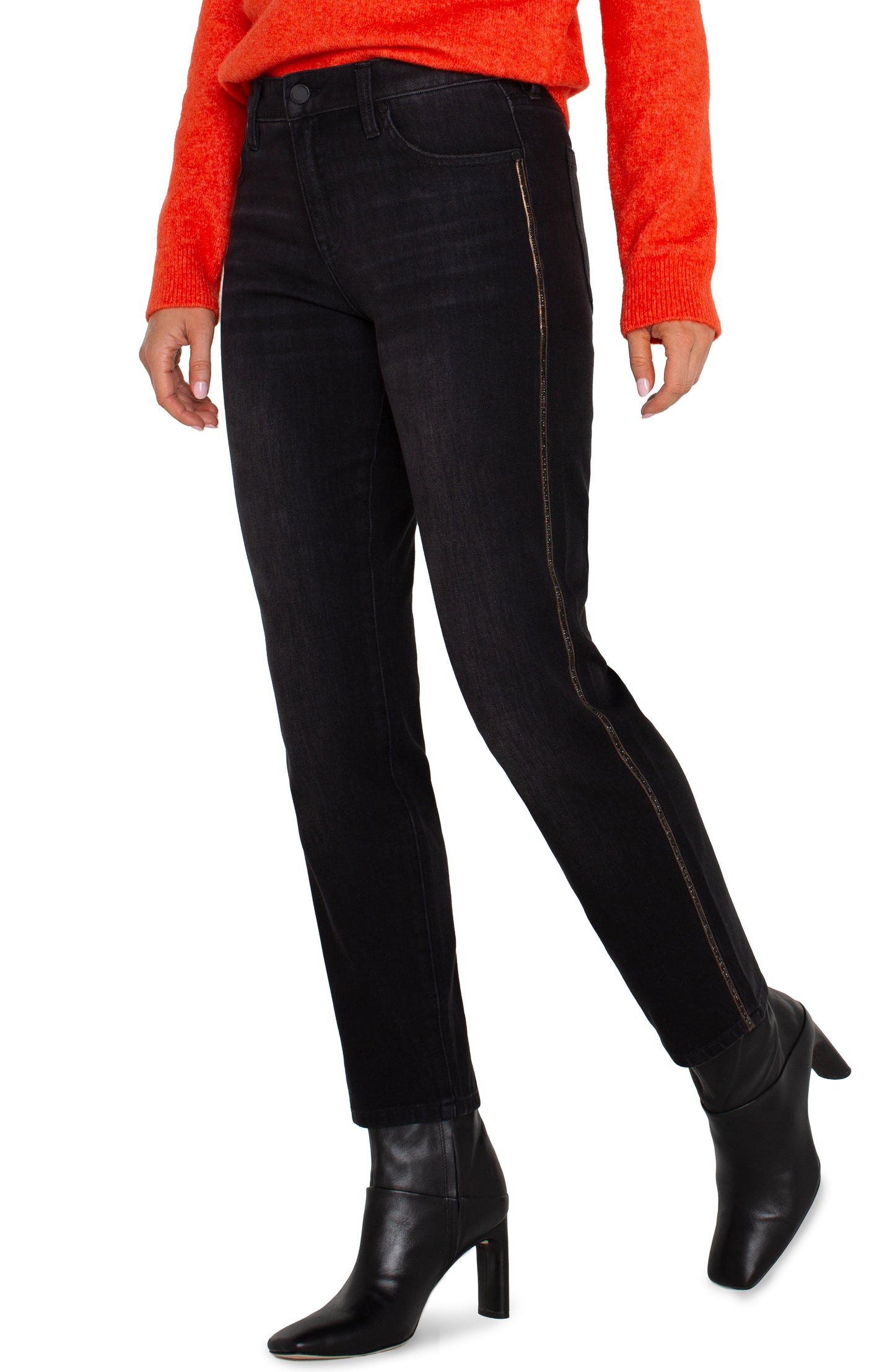 Liverpool Liv Non-Skinny Skinny w/ Sparkle Trim Detail (28" inseam) (Mirror Cove)