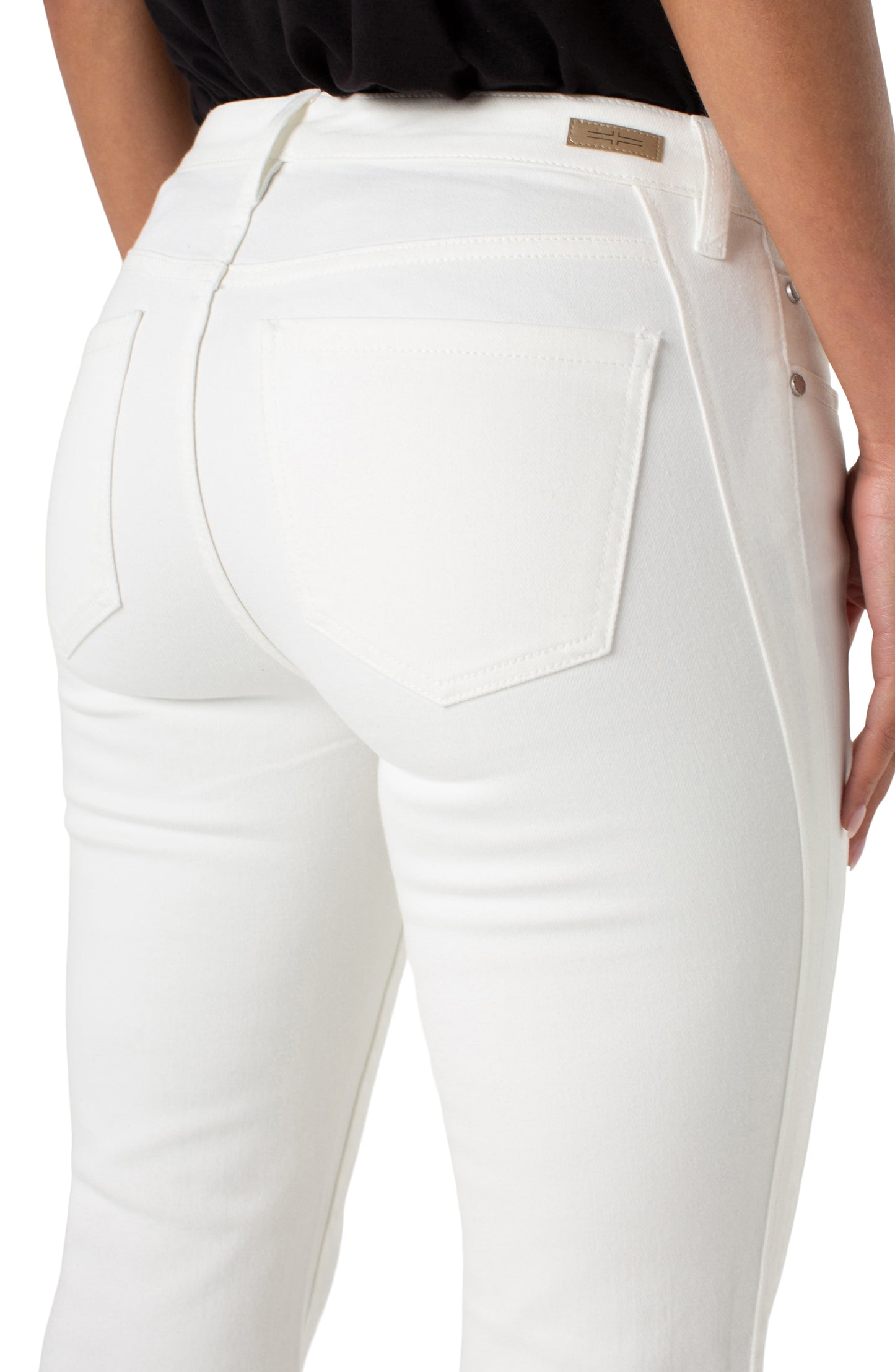 Liverpool Hannah Flare w/ Seaming (30" inseam) (Bone White)