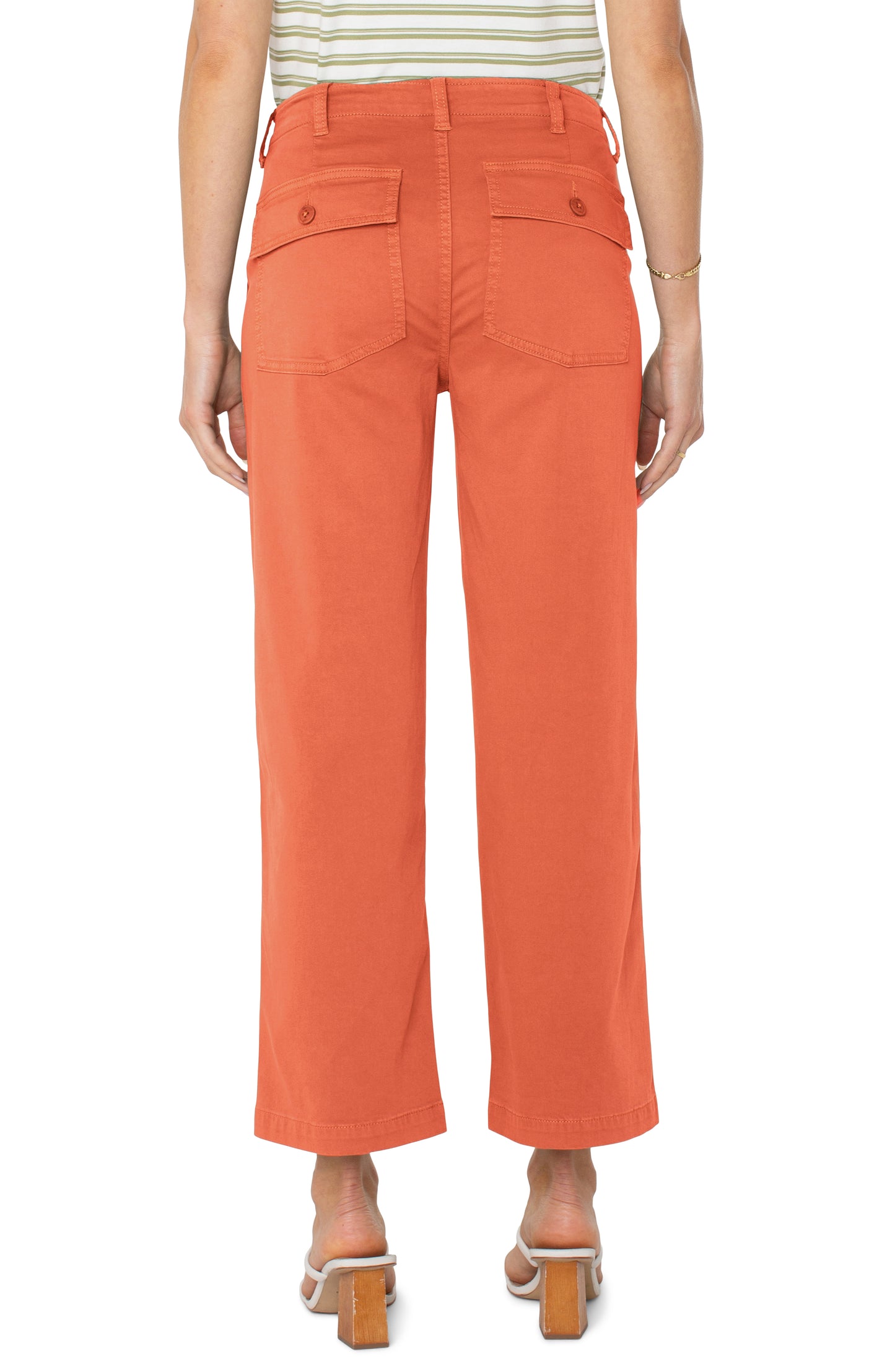 Liverpool Cargo Crop Wide Leg 26" Inseam (Papaya)
