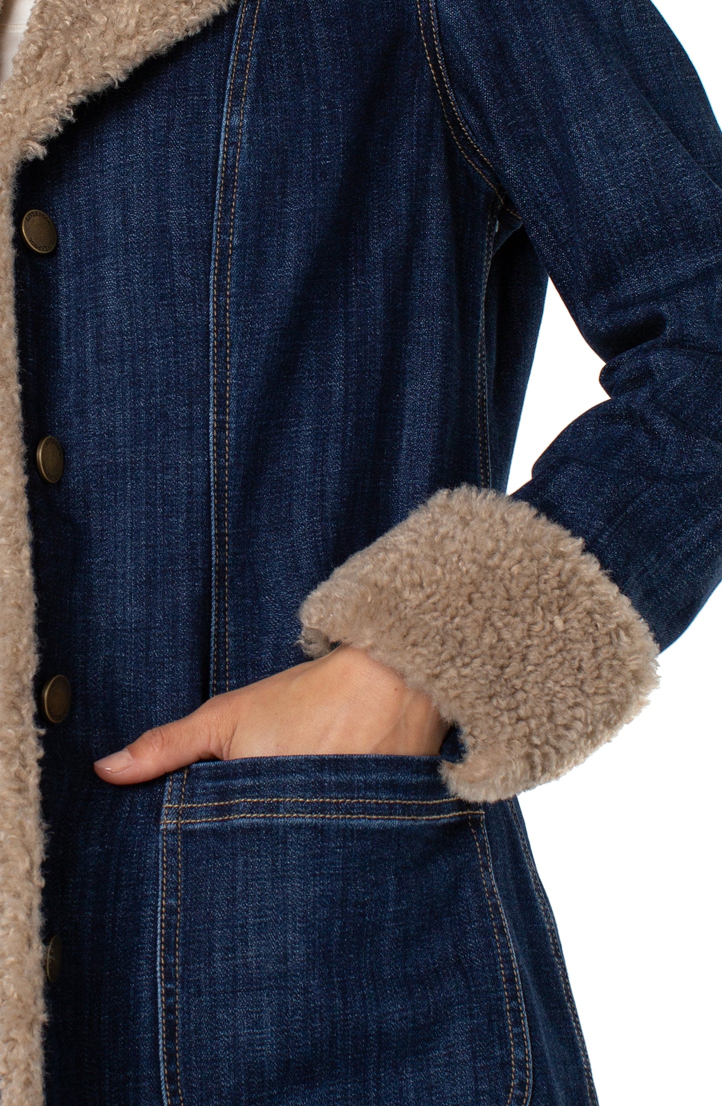 Liverpool Sherpa Trimmed Notch Collar Jacket (Rinse Wash)