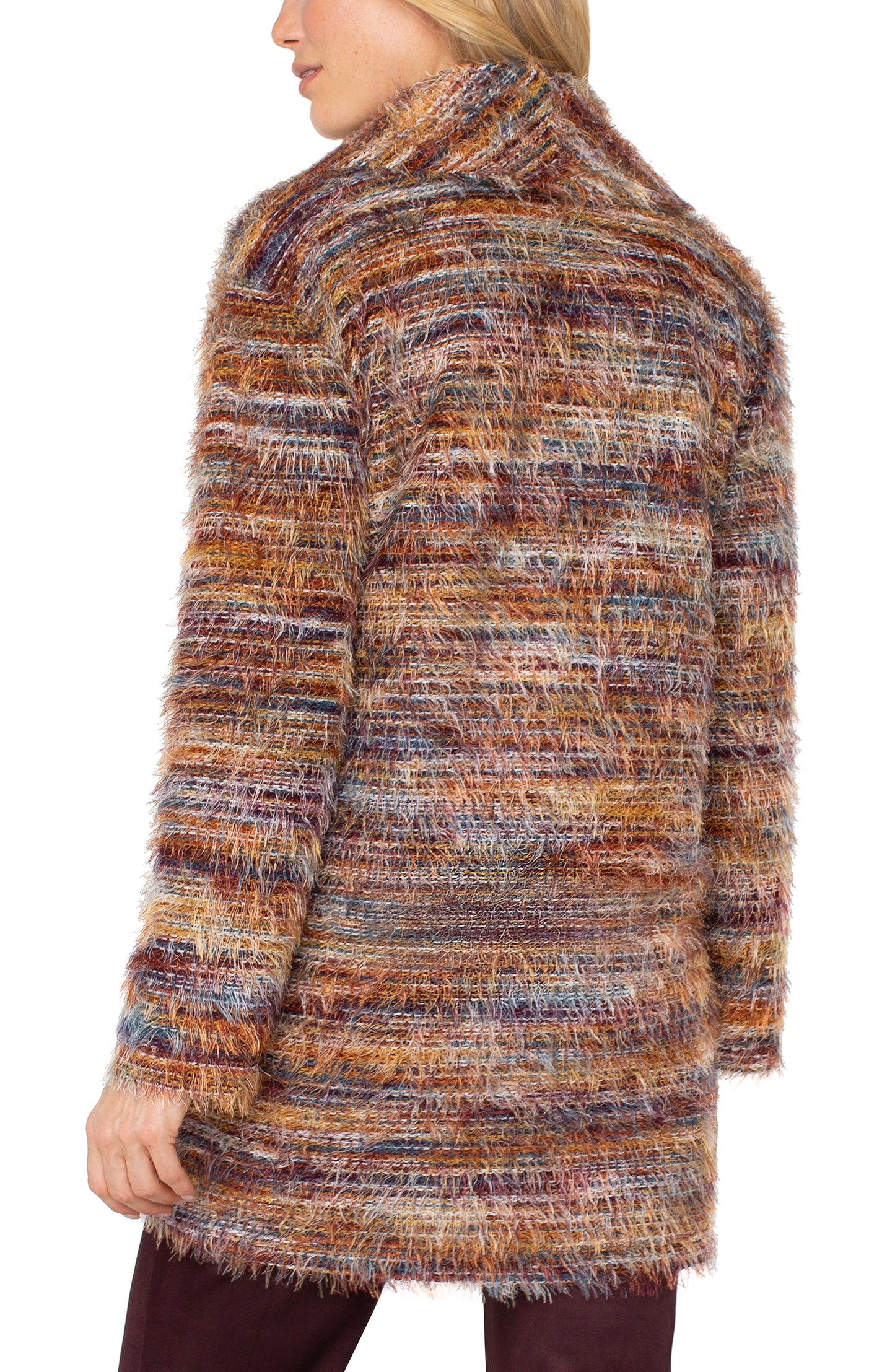 Liverpool Long Sleeve Open Front Cardigan (Multi Feather Knit)