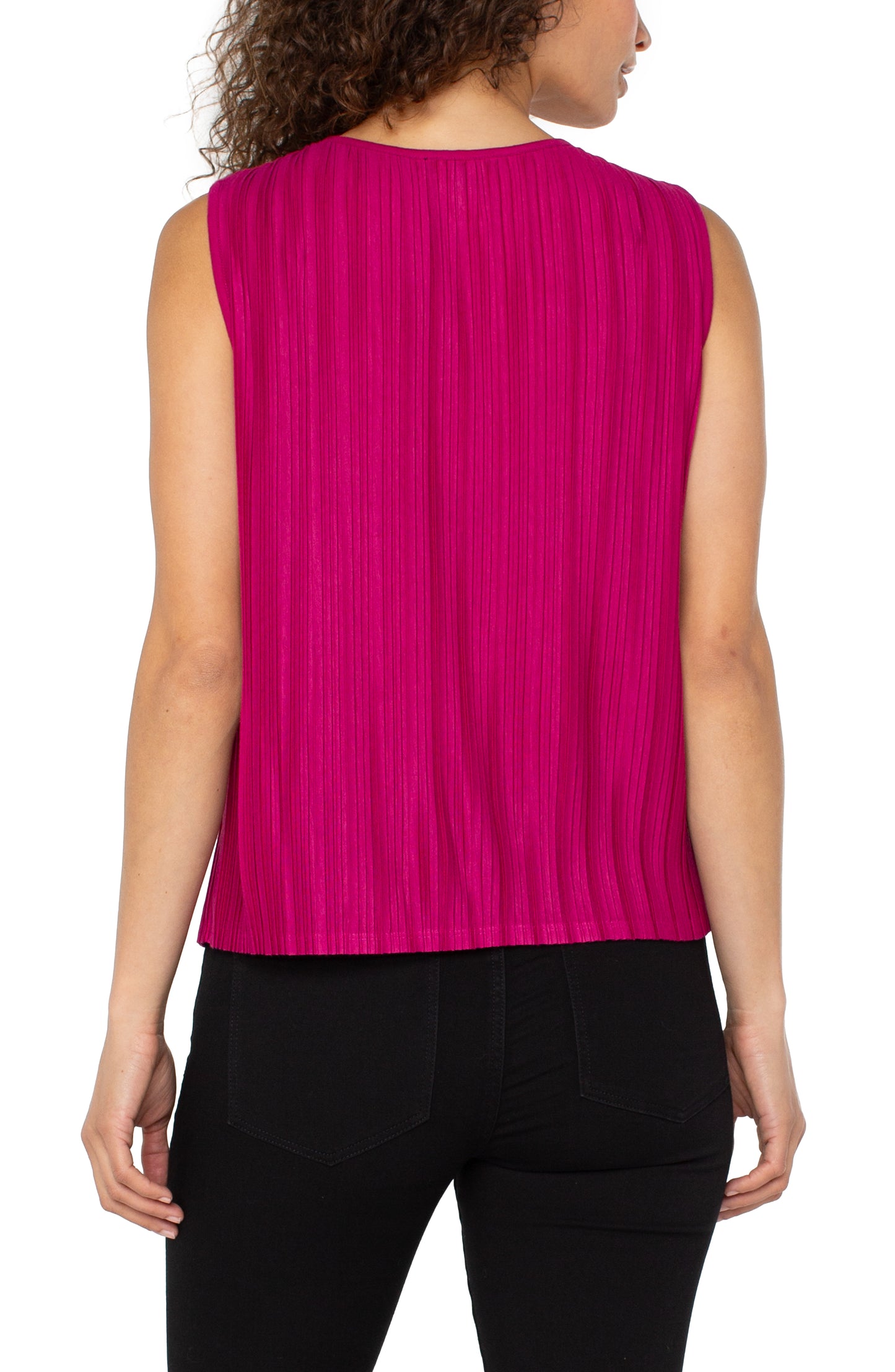 Liverpool Sleeveless Crew Neck Knit Top (Dark Currant)