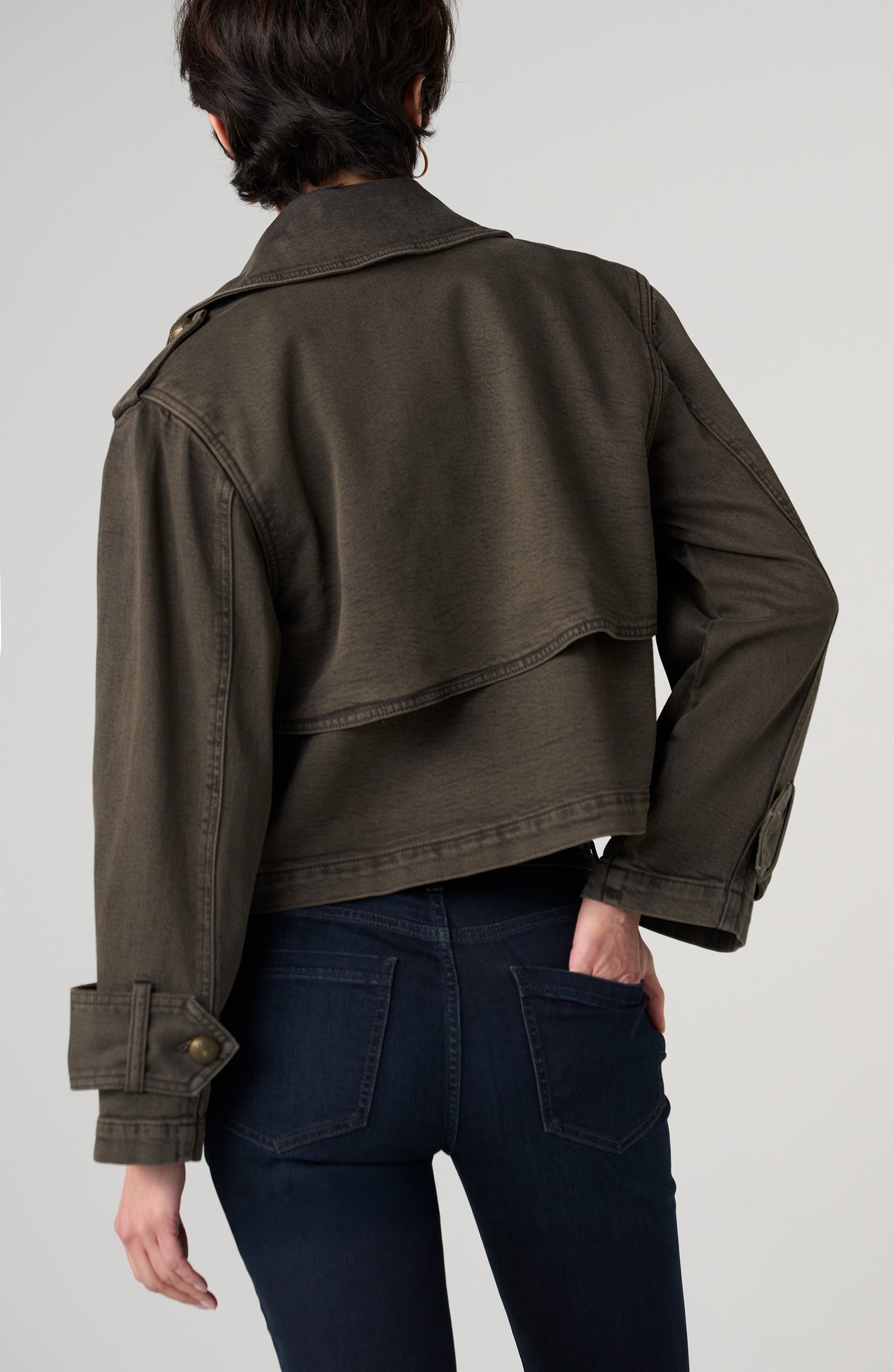 Liverpool Cropped Denim Trench