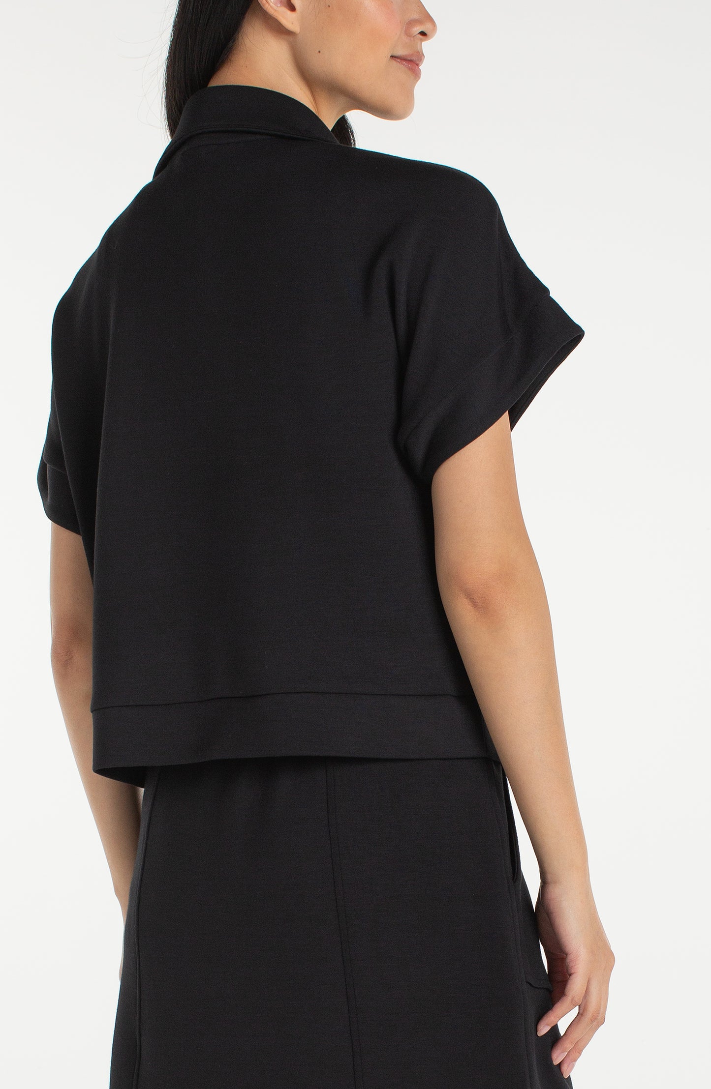 Liverpool Half Zip Popover Top (Black)