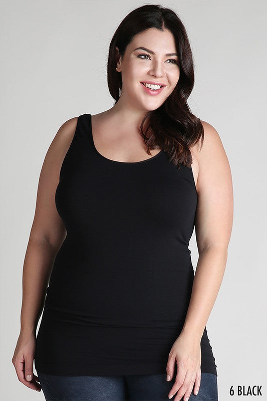 Nikibiki Signature Plus Size Seamless Jersey Tank wide strap)