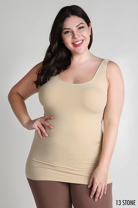 Nikibiki Signature Plus Size Seamless Jersey Tank wide strap)