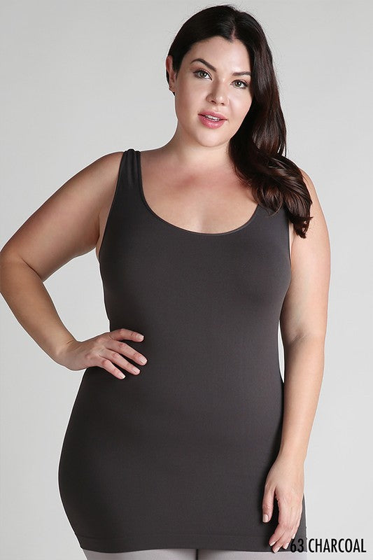 Nikibiki Signature Plus Size Seamless Jersey Tank wide strap)