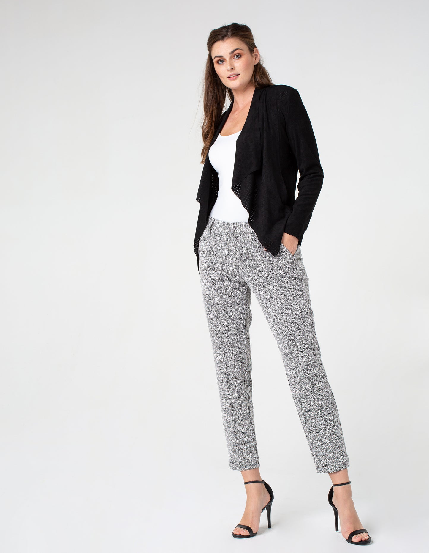 Liverpool Kelsey Knit Trouser Black & White