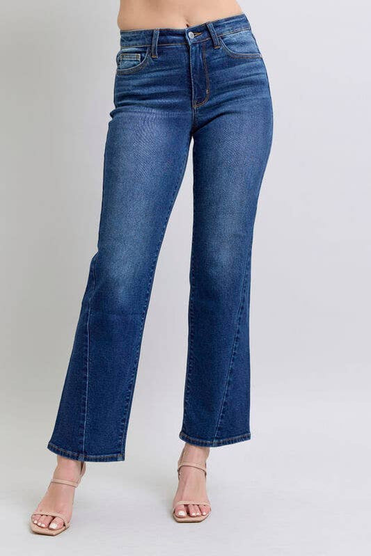 Judy Blue Mid Rise Side Seam Detail Straight Fit