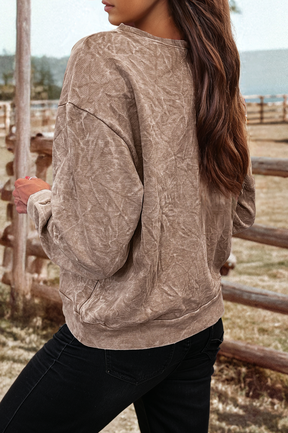 Saved by Grace Mineral Wash Loose Sweatshirt