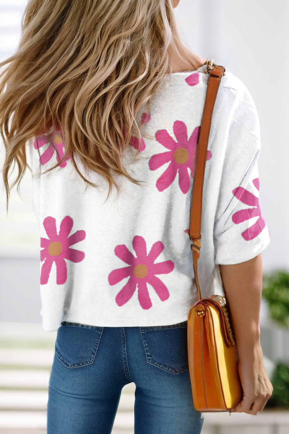 Big Flower Printed Loose Fit Shirt