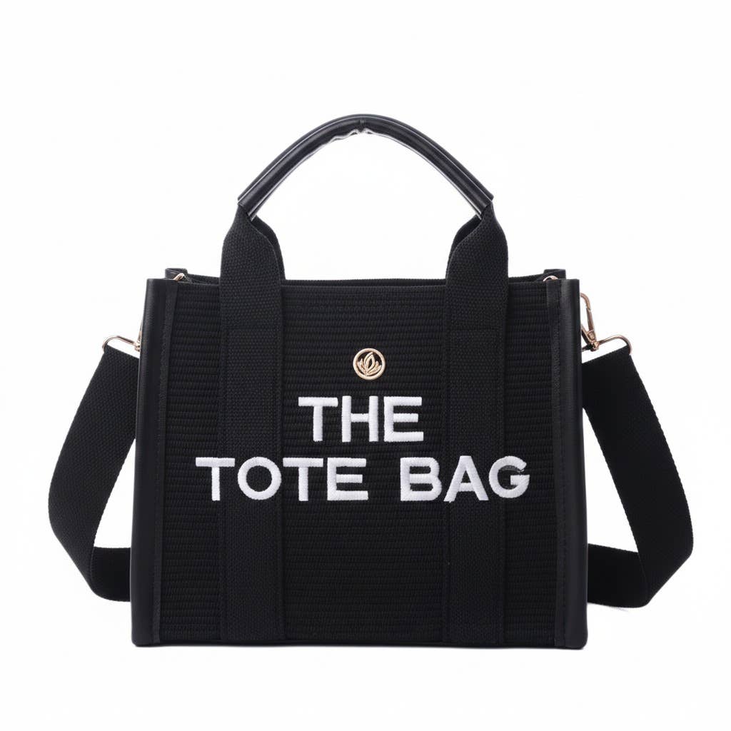 Canvas Tote Bag with Black Trim
