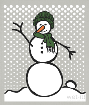 Snowman Green Gray Swedish Cloth