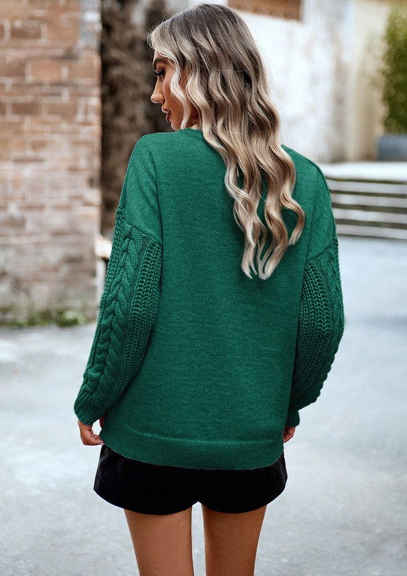 Women's Long Sleeve Sweater (green)