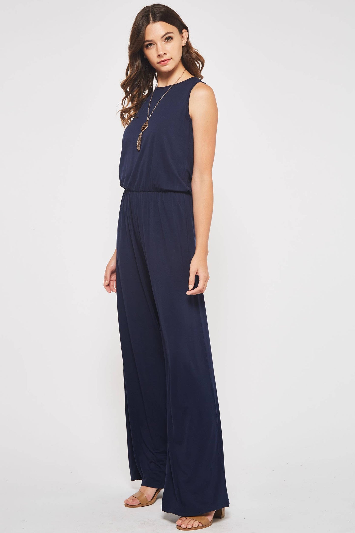 Solid Sleeveless Jumpsuit