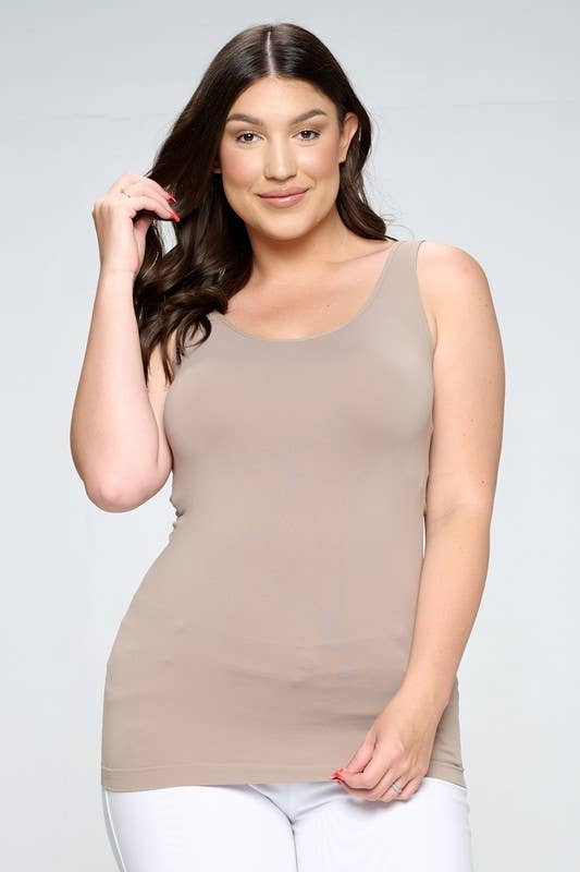 Reversible V or U Neckline Seamless Tank (One Size & Plus Size)