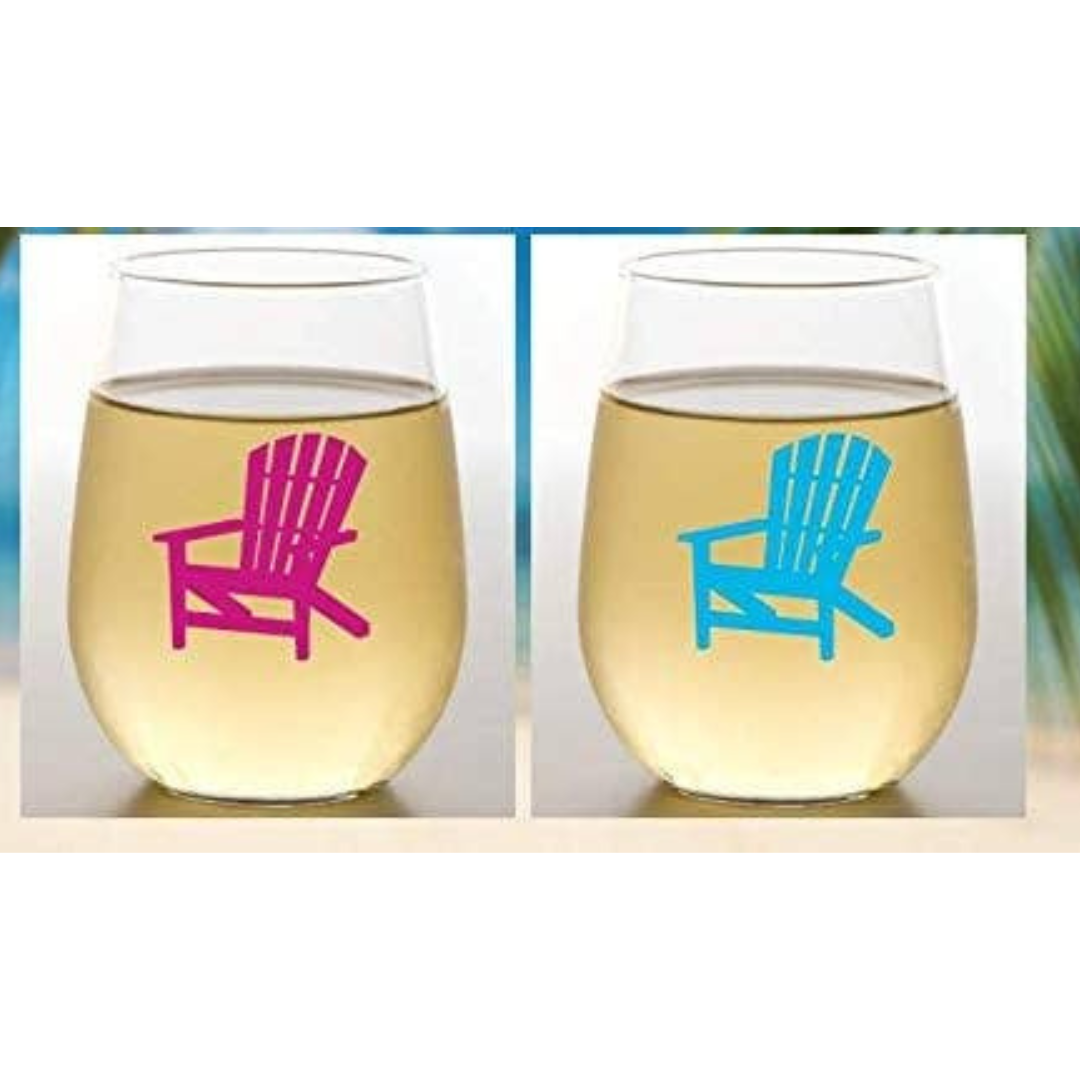 Adirondack Chairs Unbreakable Tritan Plastic Wine Glasses