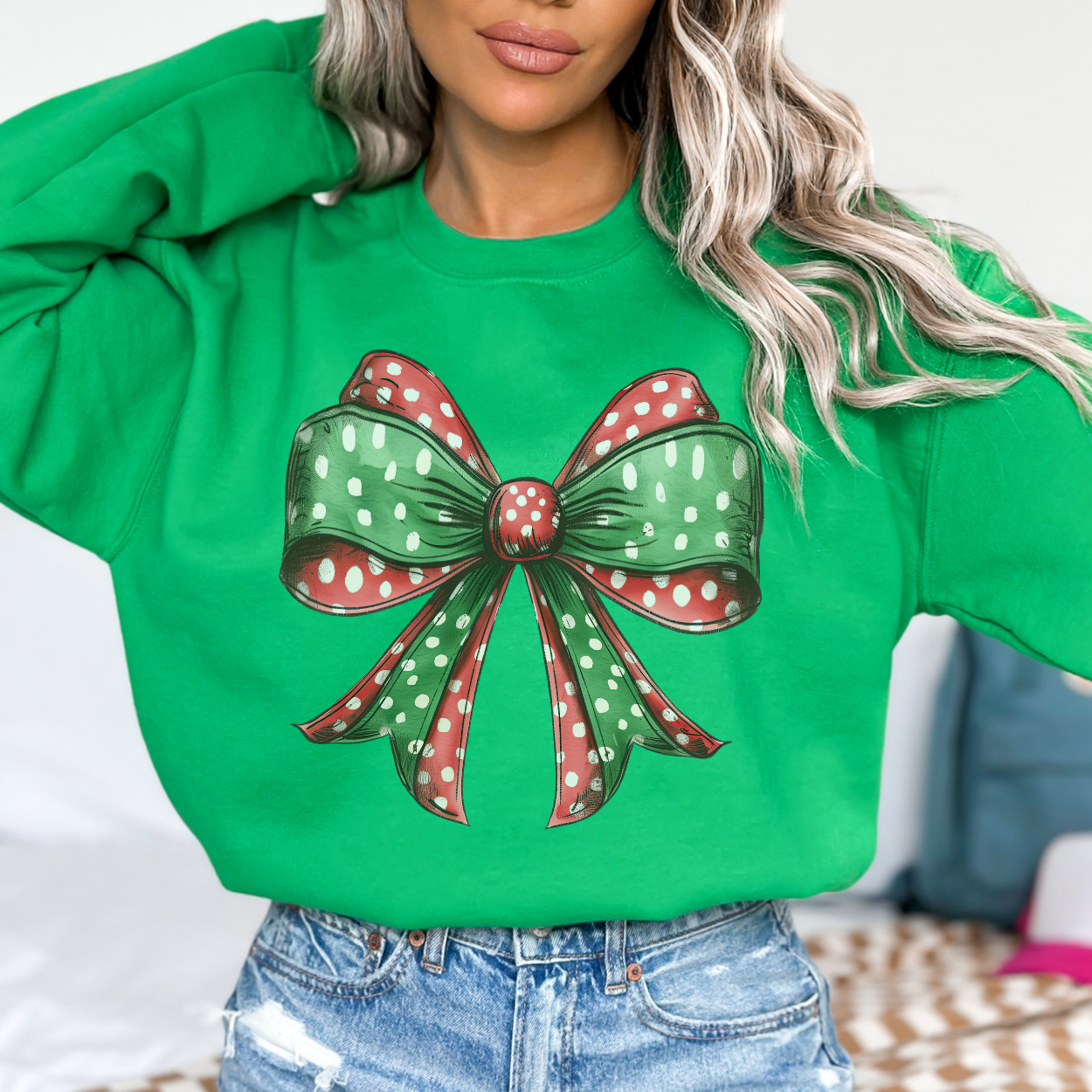 Christmas Coquette Red Green Bows