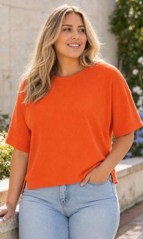 Short Sleeve Plus Size Light Weight Sweater