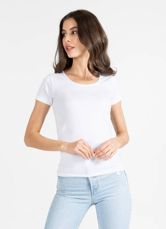 Bamboo Short Sleeve Scoop Neck Top