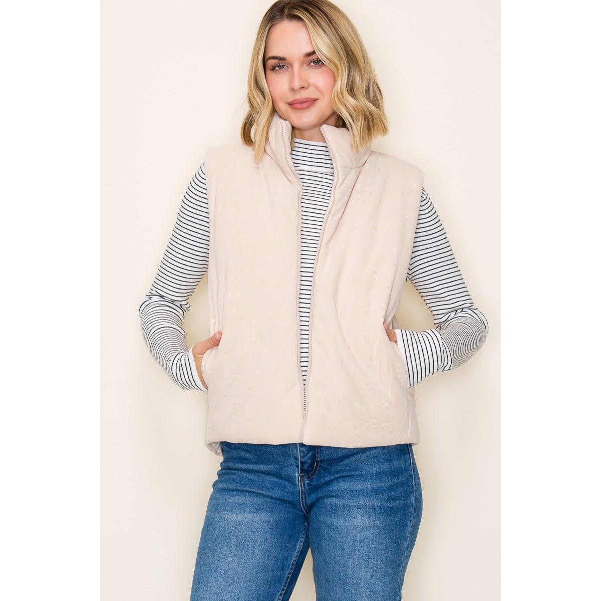 Reversible Corduroy Puffer Vest