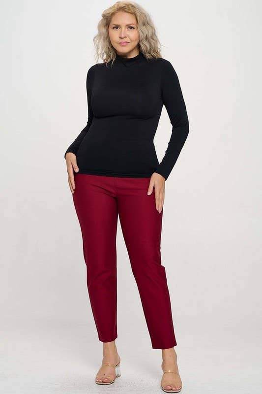 Bare Essential Seamless Mock Neck Long Sleeve Top
