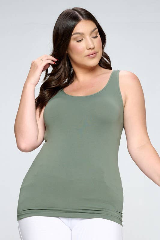 Reversible V or U Neckline Seamless Tank (One Size & Plus Size)