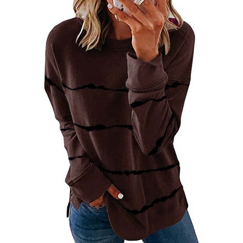 Striped Crewneck Oversized Casual Top