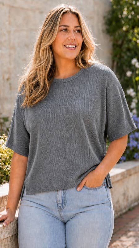 Short Sleeve Plus Size Light Weight Sweater