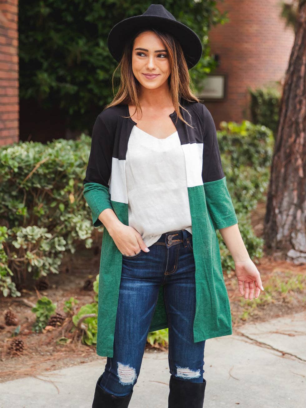 3/4 Sleeve Finn Colorblock Cardigan