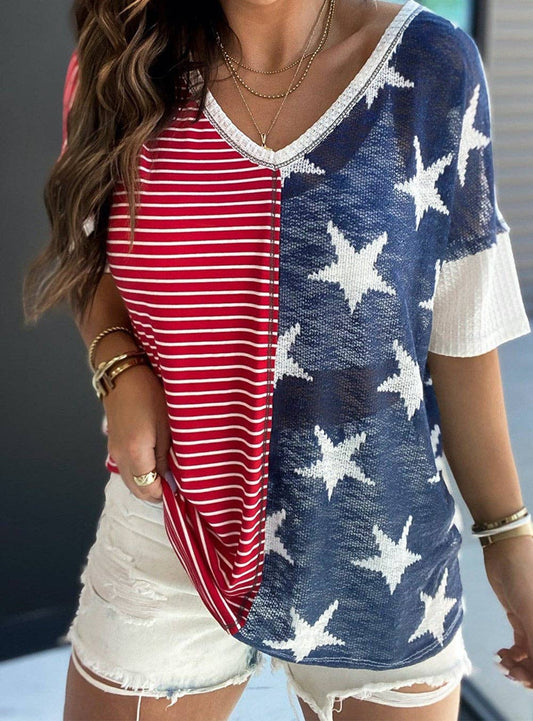 Stars And Stripes Short Sleeve Shirt (red stripes)