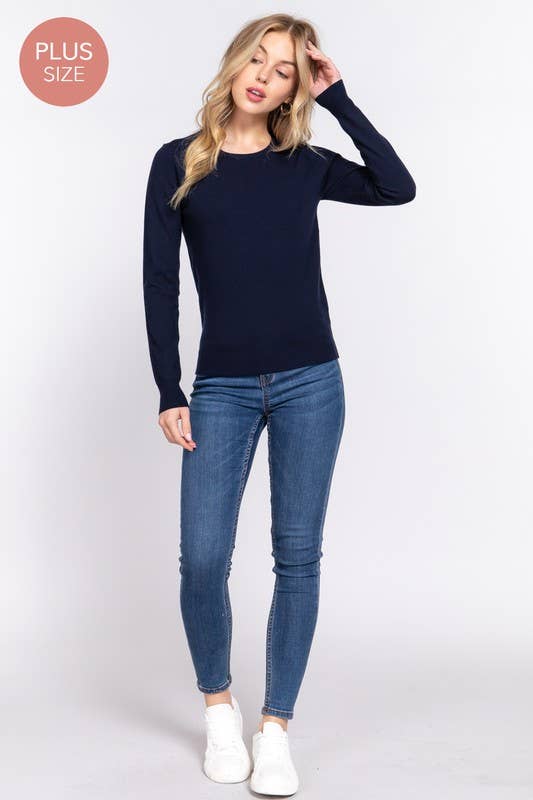 Long Sleeve Crew Neck Basic Sweater